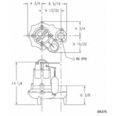 ny Zoeller N267 Waste-Mate Hp 2" manuell nedsenkbar kloakkpumpe 115V