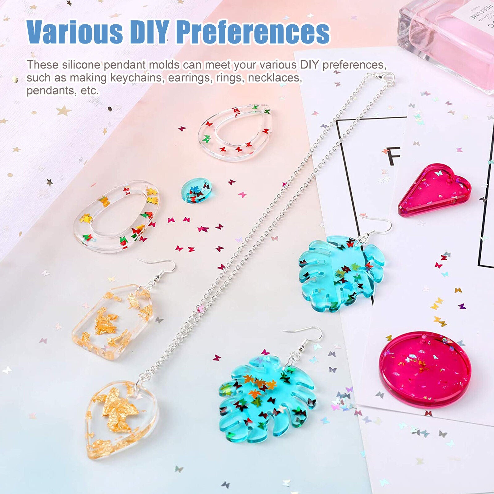 Silicone Resin Casting Mold DIY Earring Jewelry Pendant Making Epoxy Craft Tool koeek - KOEEK