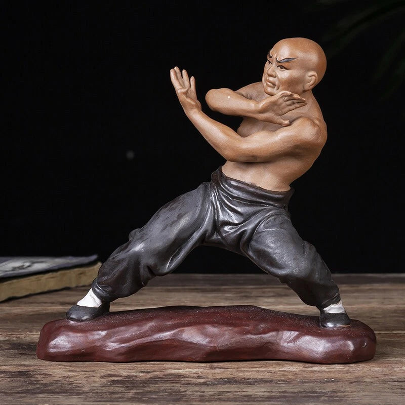 4PCS Set Chinese Kung Fu Shaolin Monk Ceramics Material Arts Figure Home Decorat 07FC0E-D4 - KOEEK