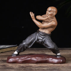 4PCS Set Chinese Kung Fu Shaolin Monk Ceramics Material Arts Figure Home Decorat 07FC0E-D4 - KOEEK
