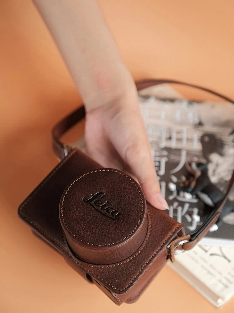 Leather Camera Bag Case For Leica D-LUX8 Dlux8 Protect Cover Belt Strap 07FC0E-D4 - KOEEK