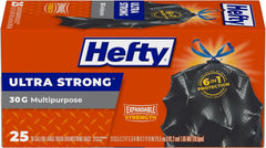 new Hefty Ultra Strong Multipurpose Large Trash Bags, 25 Count (Pack of 1), Black HEFTY - KOEEK