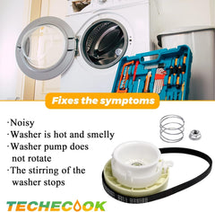 new W10721967 Washer Pulley Clutch Kit & W10006384 Drive Belt by Techecook -... TECHECOOK - KOEEK