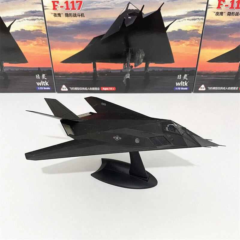 1/72 F117 Nighthawk Stealth Attack Aircraft Fighter Diecast Model Toy IN Box 07FC0E-D4 - KOEEK