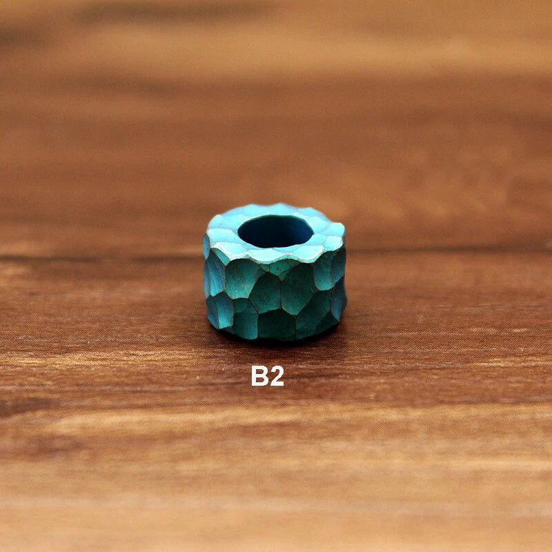 Handmade Carving TC4 Bead Titanium Bead Knife Lanyard EDC Bead Pendant DIY Beads 07FC0E-D4 - KOEEK