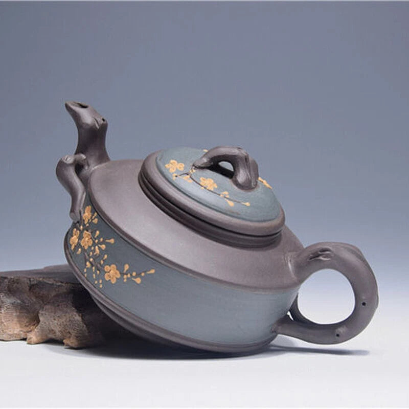 Retro Chinese Yixing Purple Clay Handmade Plum Flower Teapot Kung Fu Teapot 07FC0E-D4 - KOEEK