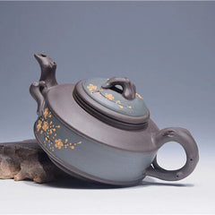Retro Chinese Yixing Purple Clay Handmade Plum Flower Teapot Kung Fu Teapot 07FC0E-D4 - KOEEK