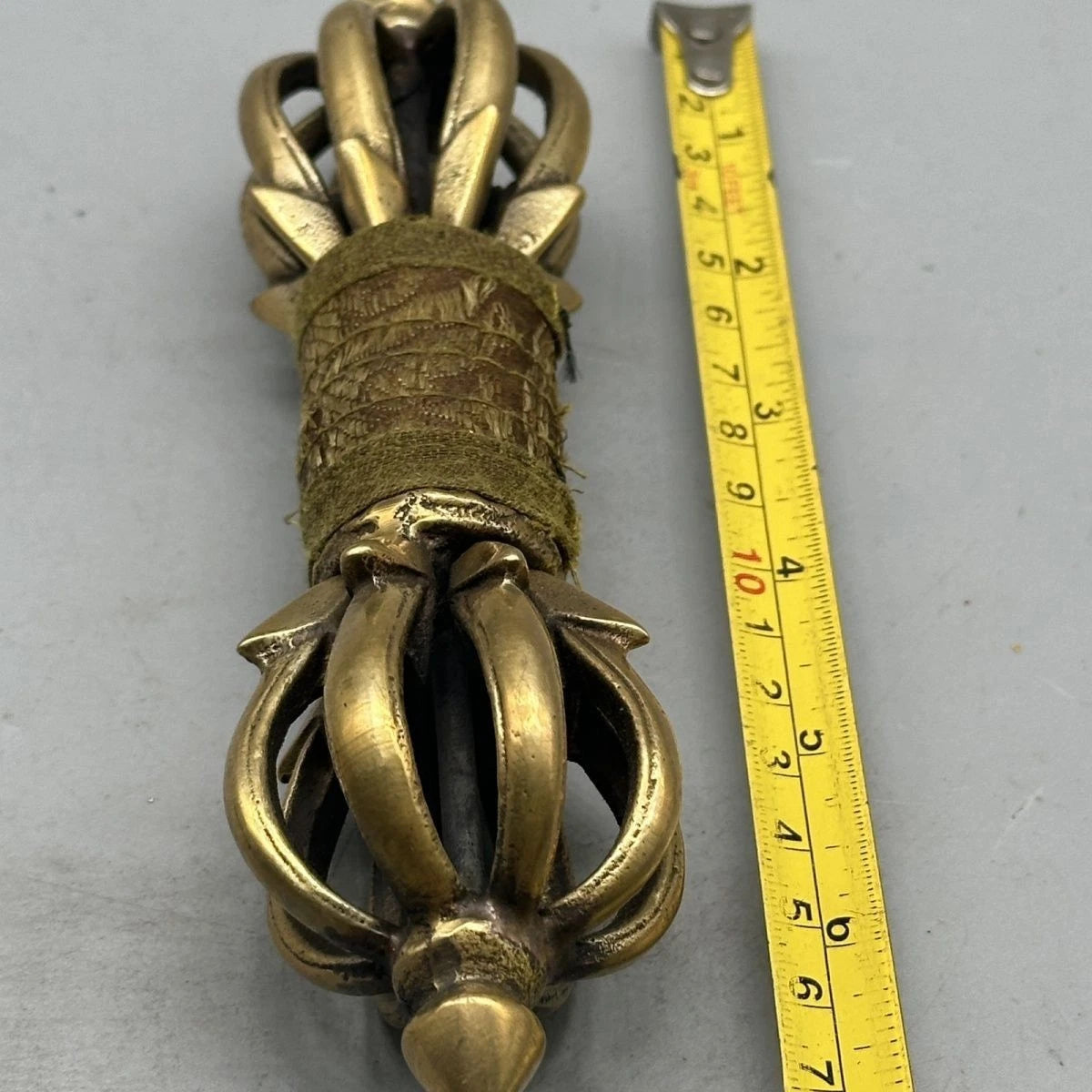 Nepalese Copper Nine-Prong Vajra Large Tibetan Ritual Item Handcrafted Amulet 07FC0E-D4 - KOEEK