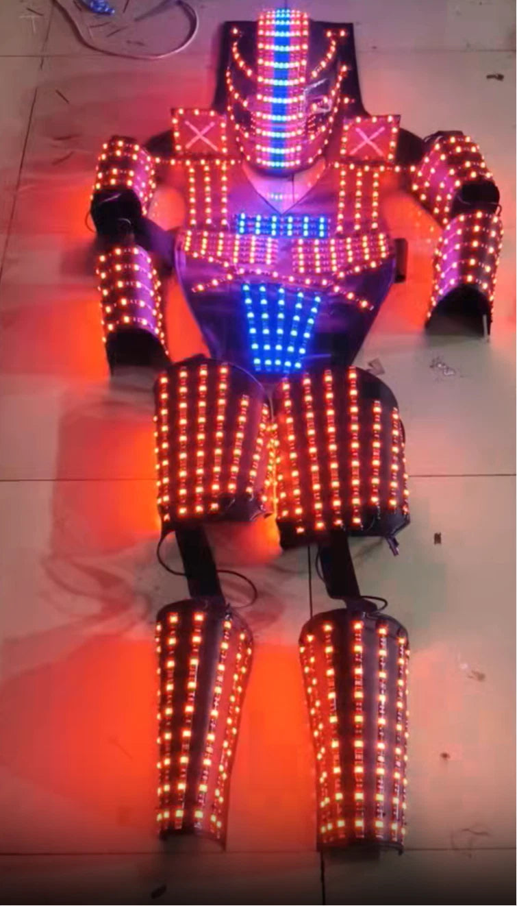 LED Robot Costume Suit IlluminatedDance Glow Party Show Night Lights Clothing 07FC0E-D4 - KOEEK