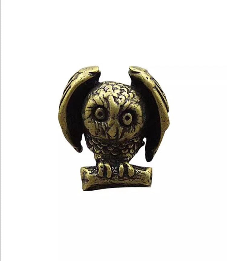 Brass Owl Bead Paracord EDC Knife Lanyard Beads Keychain Charms DIY Pendant Bead 07FC0E-D4 - KOEEK