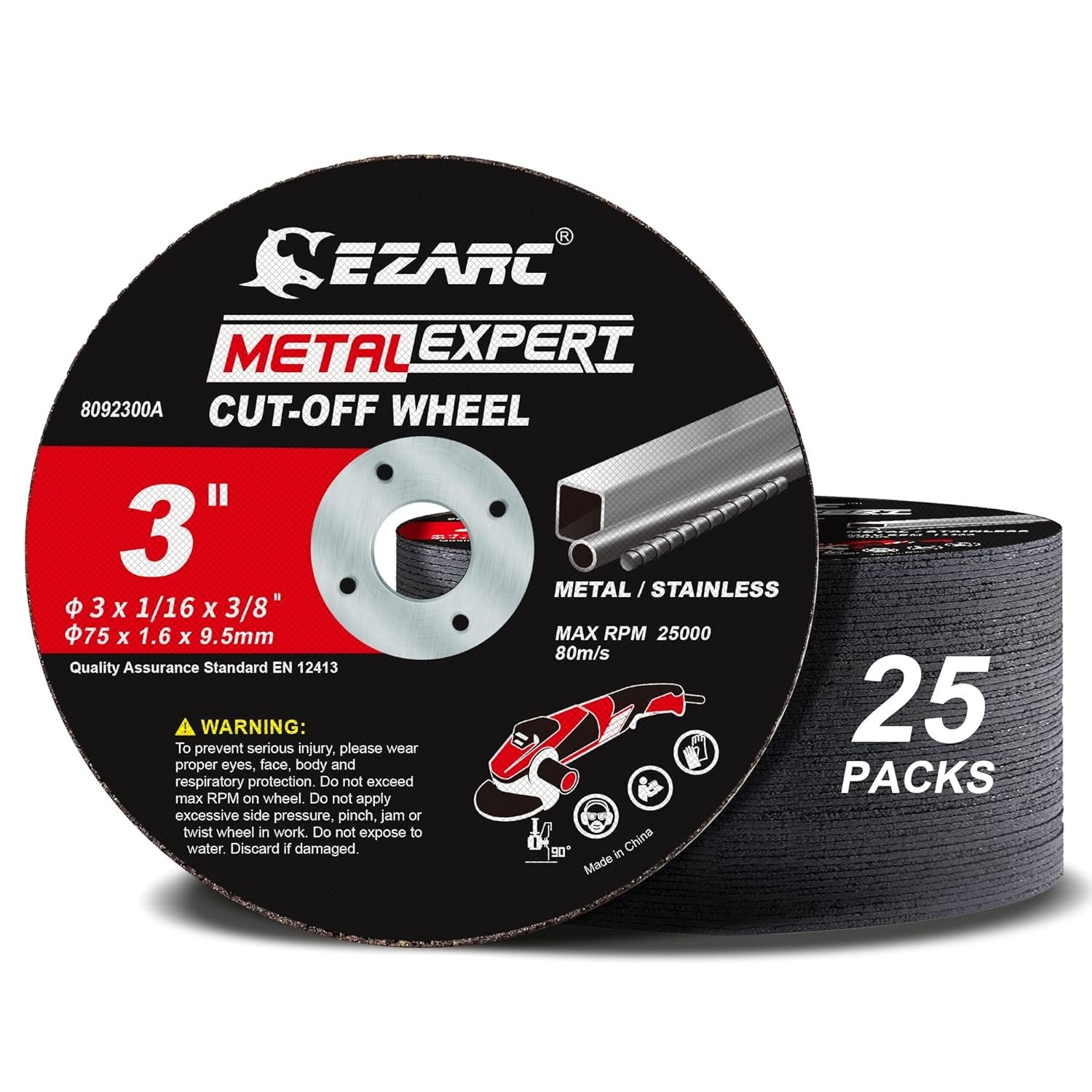new EZARC Cut Off Wheels 25 Pack, 3” x 1/16” x 3/8” Cutting Wheel, Metal &...