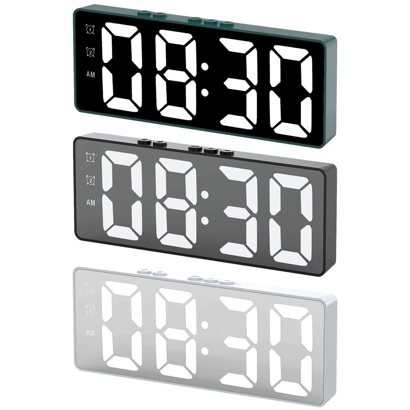 new Bedroom LED Electronic Alarm Clock Small Wall Clock Dimmable With Temperature koeek - KOEEK