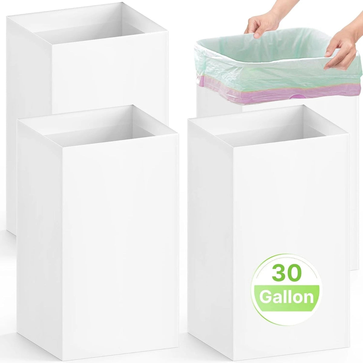 4-pack extra-large disposable trash cans,reusable portable trash cans,30 gallons 07FC0E-D4 - KOEEK