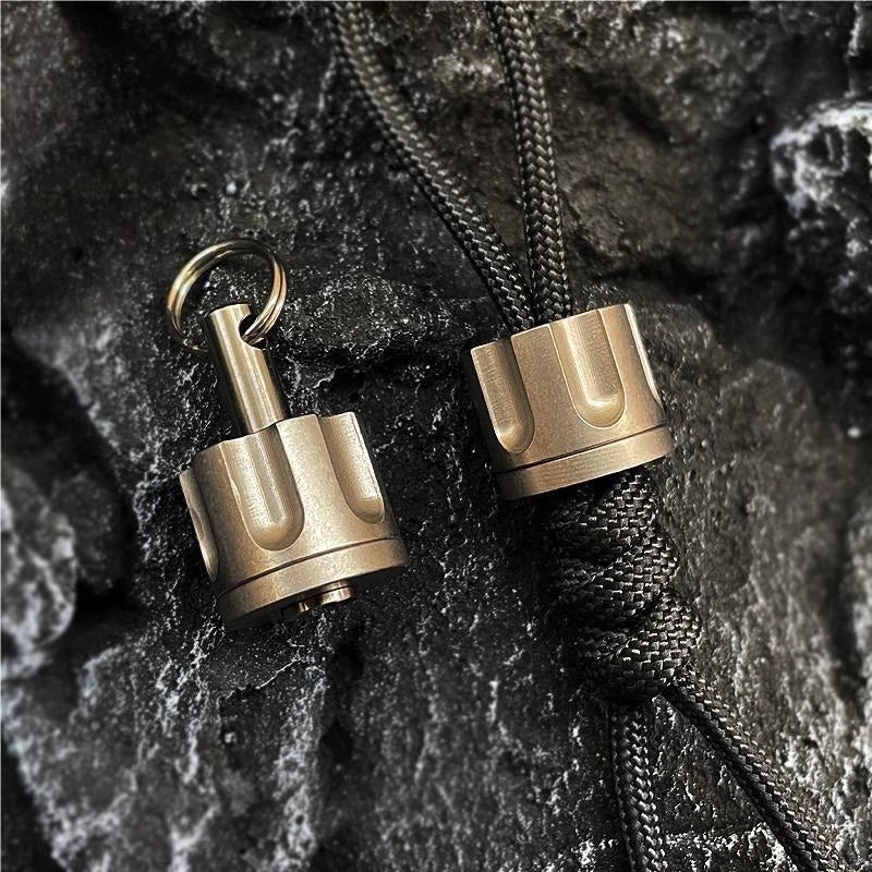 Titanium Revolver Magazine Shape Knife Lanyard Bead Paracord pendant Detachable 07FC0E-D4 - KOEEK