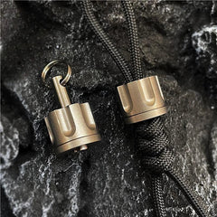 Titanium Revolver Magazine Shape Knife Lanyard Bead Paracord pendant Detachable 07FC0E-D4 - KOEEK