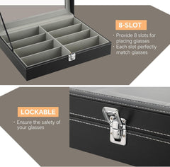 new MYFULLY 8 Slot Eyeglass Sunglass Storage Box | PU Leather Multi Medium, Black MYFULLY - KOEEK