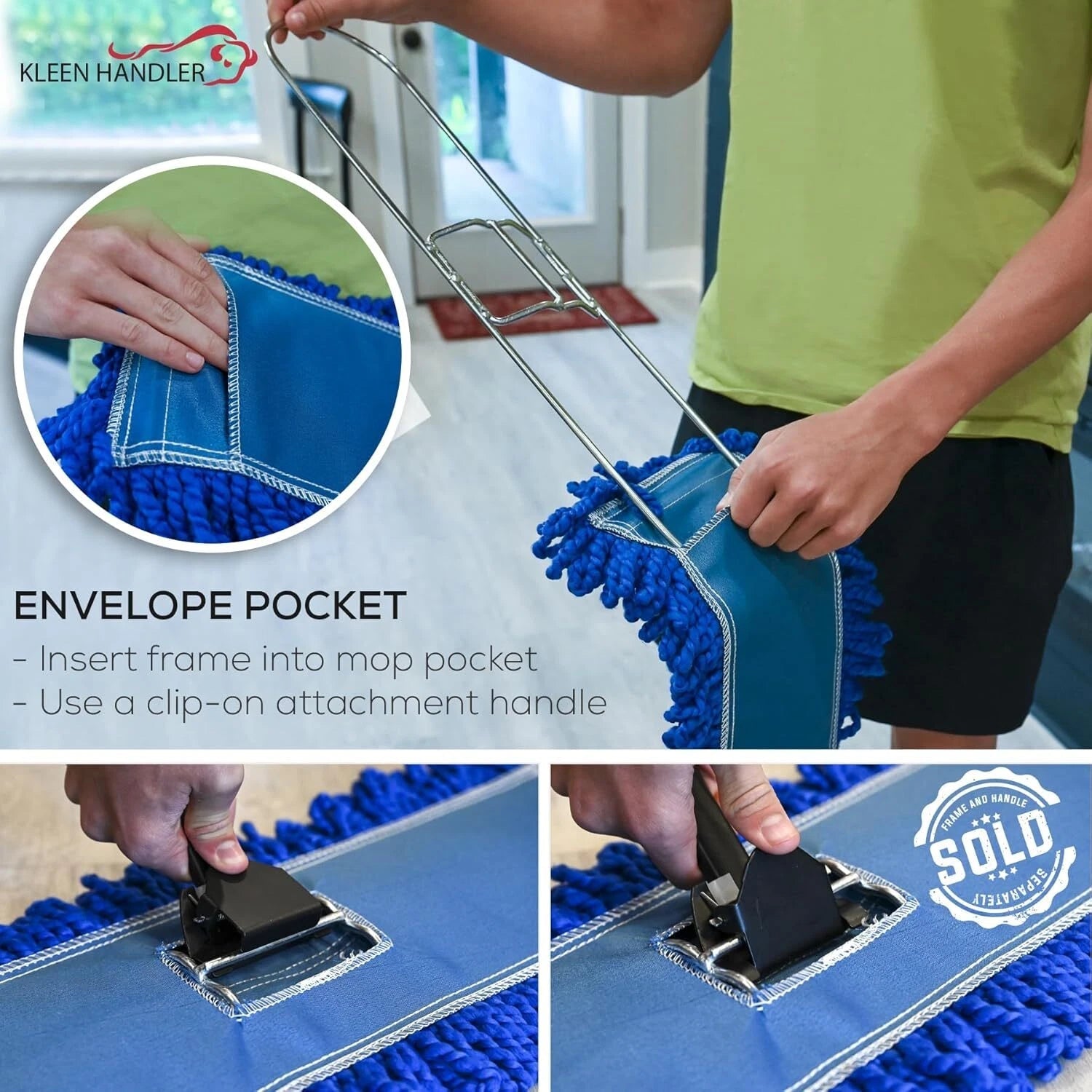 3-Pack 36-Inch Microfiber Dust Mop, Large Washable Commercial Dust Mop, Blue 07FC0E-D4 - KOEEK