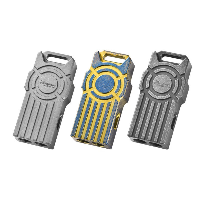 EDC titanium alloy lightweight dual tube outdoor portable survival whistle 07FC0E-D4 - KOEEK