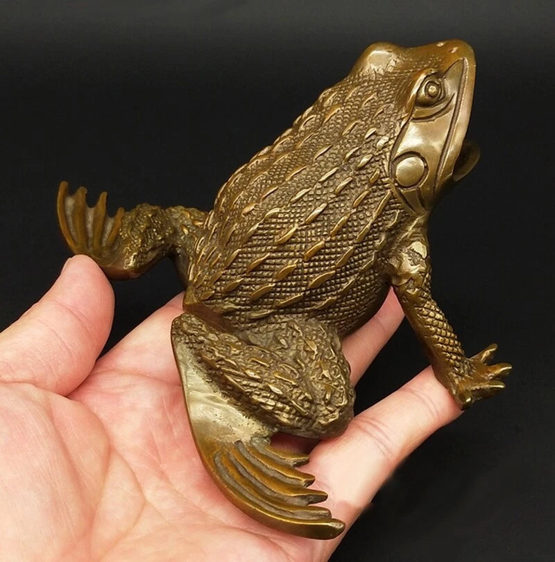 Chinese Feng Shui Brass Carved Money Frog Statue Toad Wealth Decor 07FC0E-D4 - KOEEK