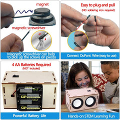 new DIY Bluetooth Speaker Box Kit Electronic Sound Amplifier - Build Your Pink 07FC0E-D4 - KOEEK