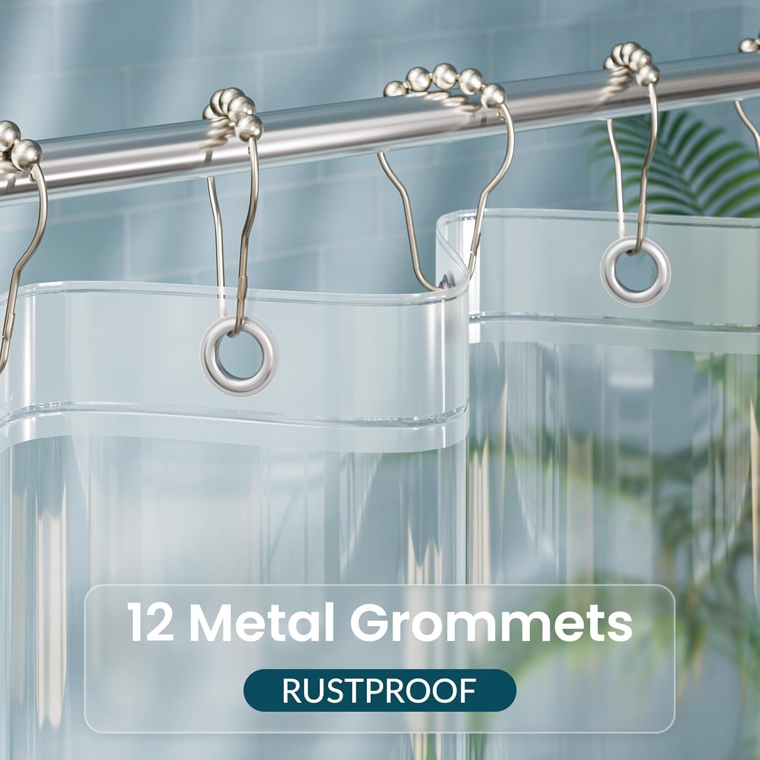new Titanker Extra Long Shower Curtain 72"W x 96"L (Pack of 1), Clear