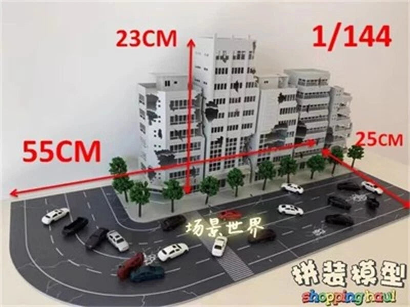 1:144 1:100 Scale City War Damage Building Road DIY Model Scene Toy 07FC0E-D4 - KOEEK
