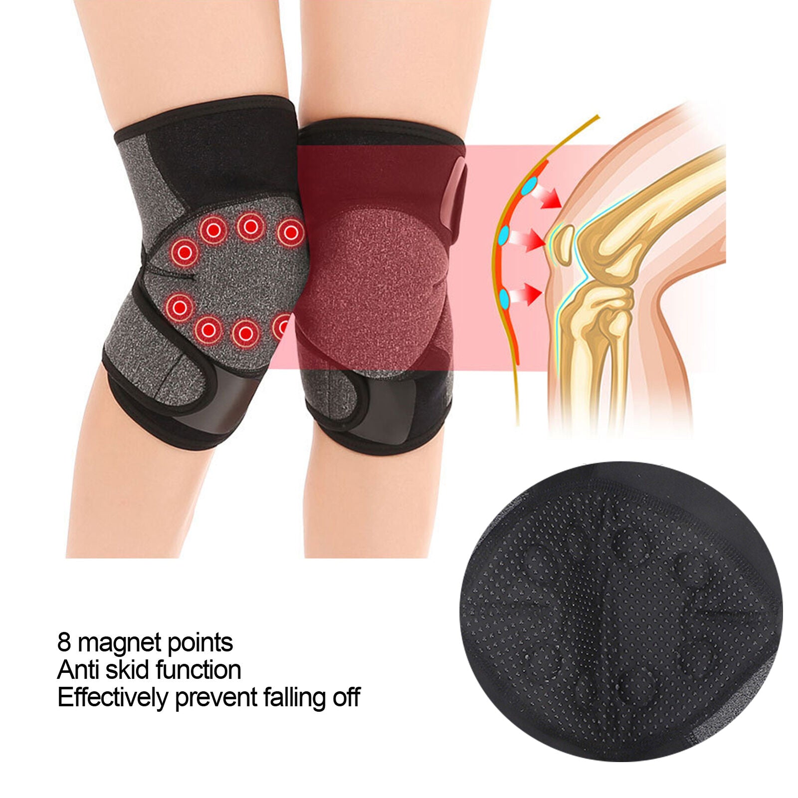 new Magnetic Knee Sleeve Knee Support With Magnets Knee Support Brace 1 Pair HGF koeek - KOEEK