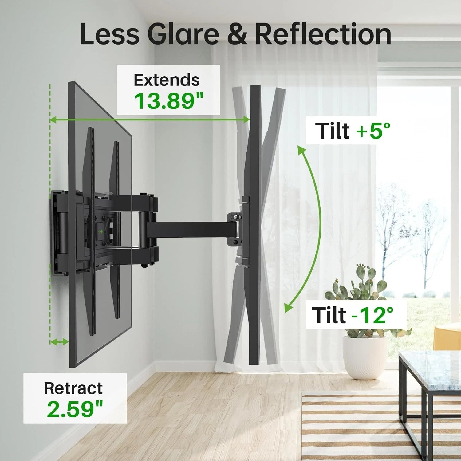 Full Motion TV Wall Mount for Most 32-70 inch TVs up to 99 lbs, Wall Mount 07FC0E-D4 - KOEEK