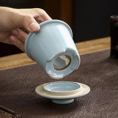 Ru Kiln Office Tea Cup Tea Separation Cup Large Capacity Ceramic Mug 07FC0E-D4 - KOEEK