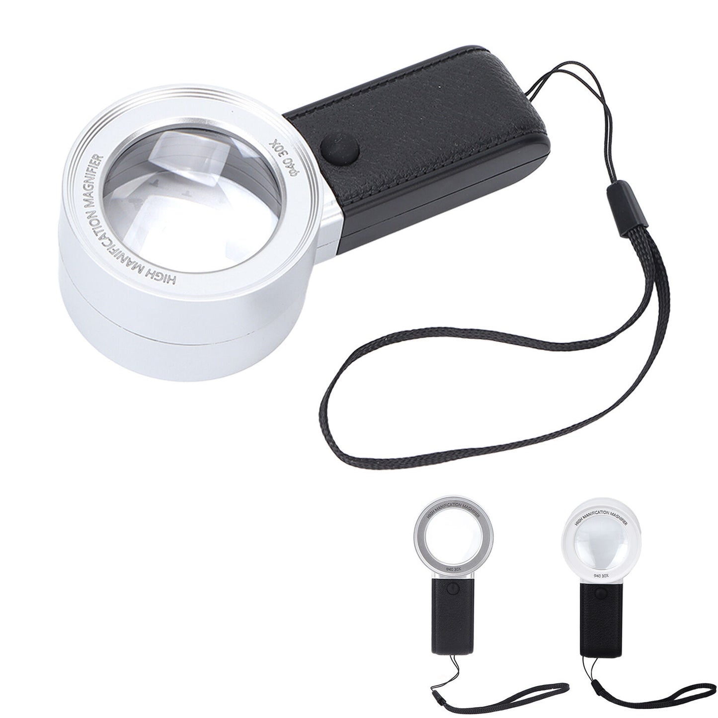 new Lighted Magnifying Glass Handheld 30X Magnification 3 LED Lights 1 UV Light ABE koeek - KOEEK