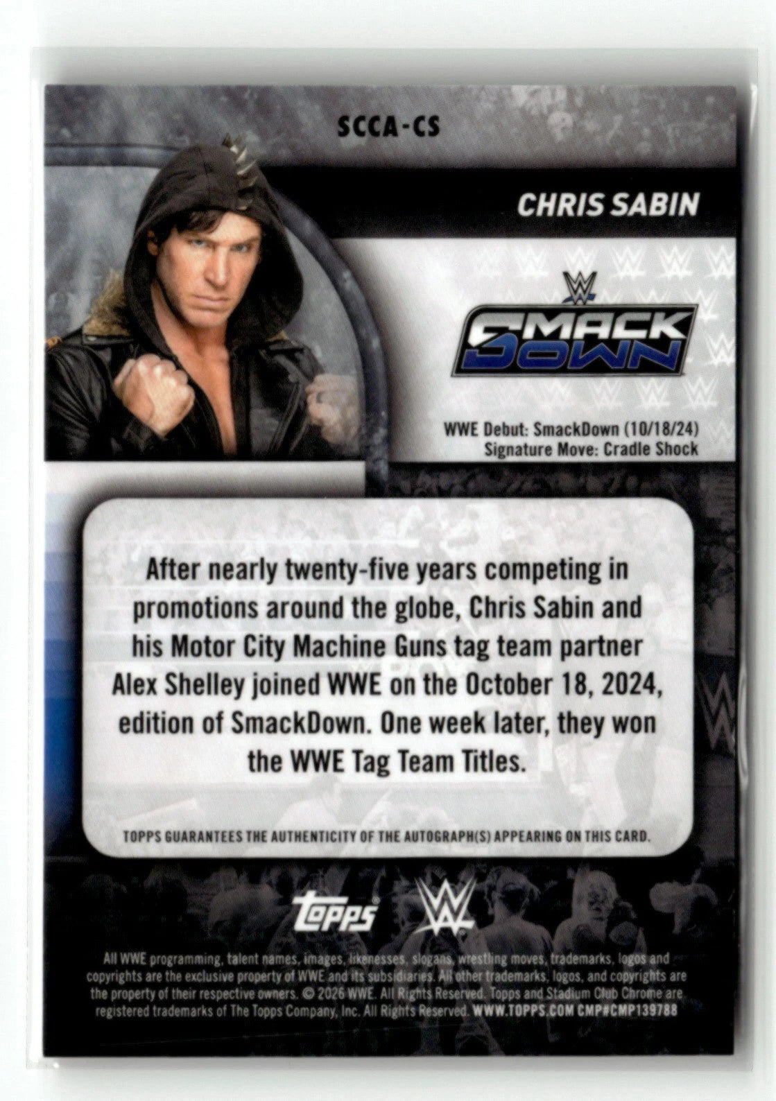 Chris Sabin 2026 Topps Stadium Club Chrome WWE Auto Red 16/50 [qn19 07FC0E-D4 - KOEEK