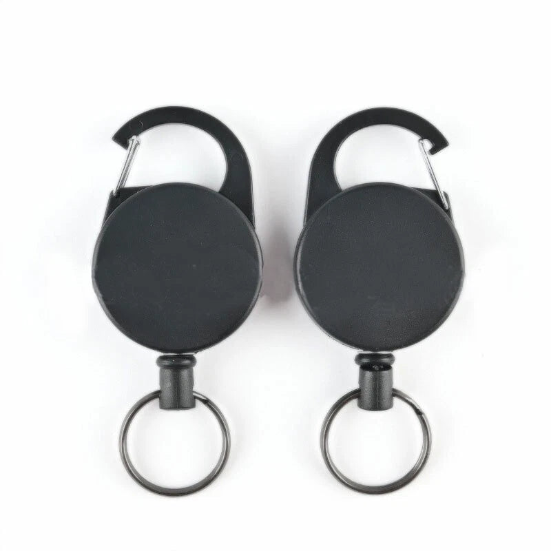 2pcs Plastic High Rebound Telescopic Key Chain Buckle Anti-theft Steel EDC Ring EDC - KOEEK