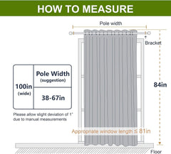 new NICETOWN Grey Blackout Patio Sliding Door 100"W x 84"L (Pack of 1), NICETOWN - KOEEK