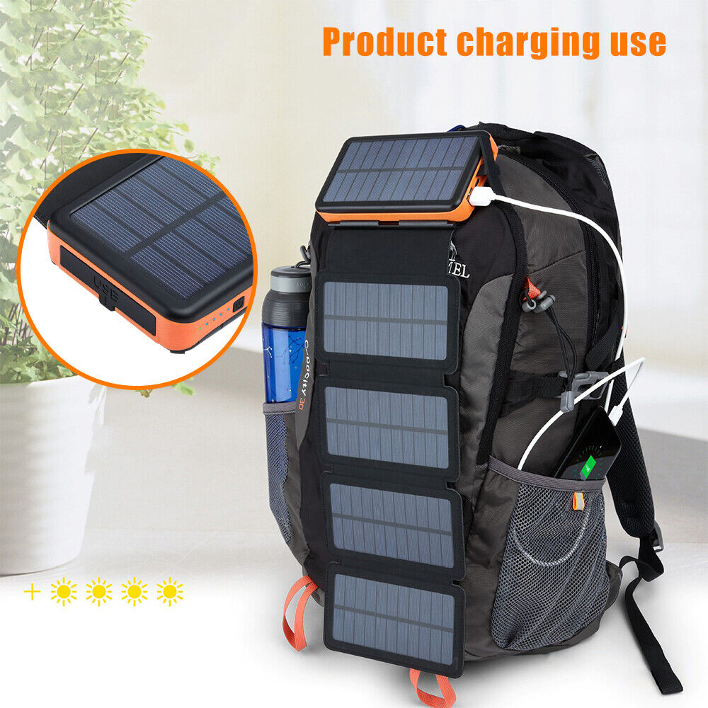 ny Solar Power Bank Folding Solar Panel bærbar lader 26000mAh eksternt batteri