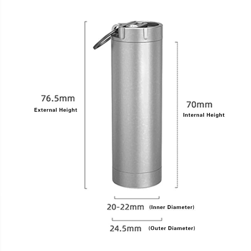 Titanium Waterproof Pill Bottle Toothpick Case EDC Travel Storage 07FC0E-D4 - KOEEK