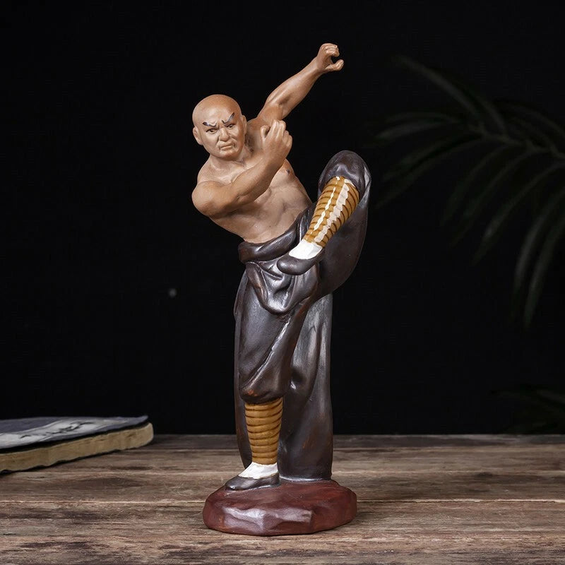 4PCS Set Chinese Kung Fu Shaolin Monk Ceramics Material Arts Figure Home Decorat 07FC0E-D4 - KOEEK