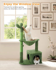 40” cat tower with large metal carpeted hammock, indoor scratching post for cats 07FC0E-D4 - KOEEK