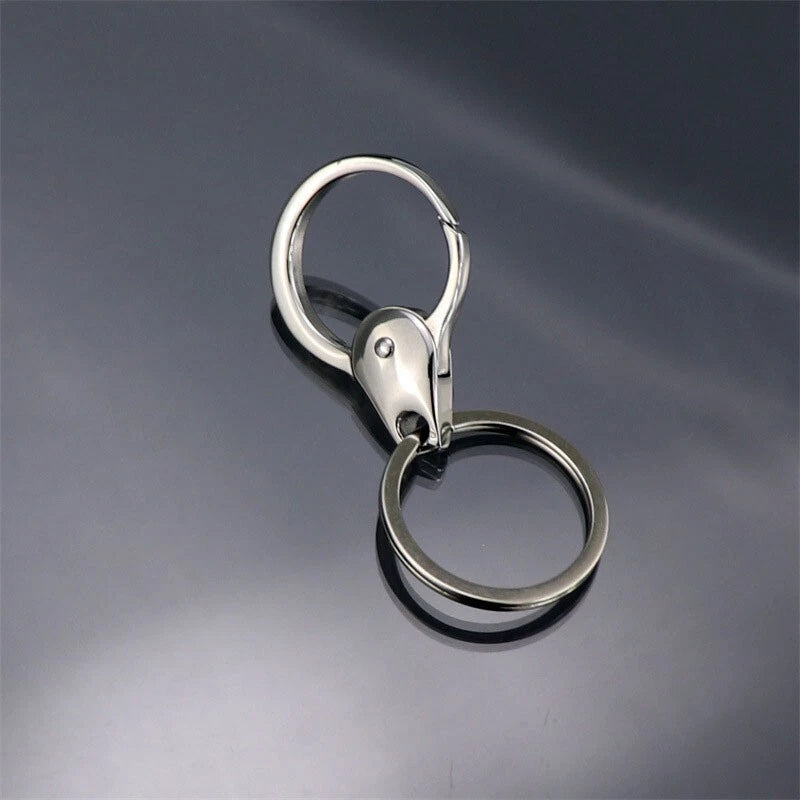 2pcs  Stainless Steel Keychain Carabiner Portable Car Key Bag Pendant EDC 07FC0E-D4 - KOEEK