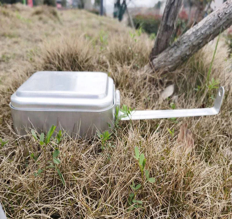 3-Piece Military Outdoor Camping Mess Kit Portable Aluminum Mess Tin Cookware 07FC0E-D4 - KOEEK