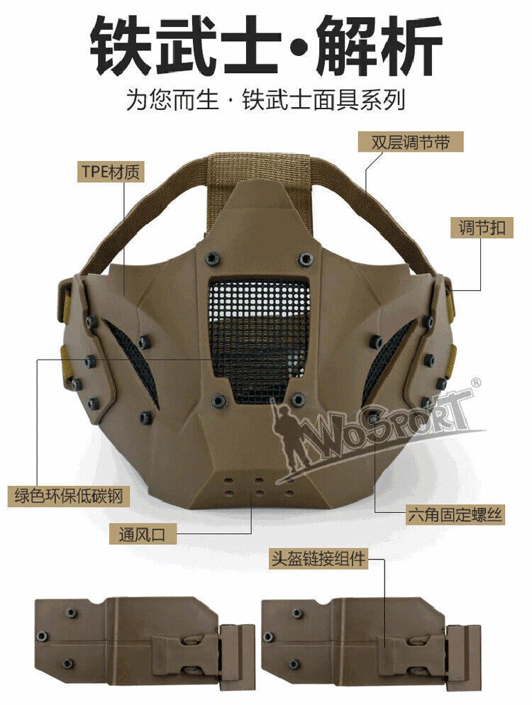 Tactical Airsoft FAST Helmet W/ Mask Goggle Paintball Protective Hunting Helmet 07FC0E-D4 - KOEEK