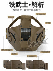 Tactical Airsoft FAST Helmet W/ Mask Goggle Paintball Protective Hunting Helmet 07FC0E-D4 - KOEEK