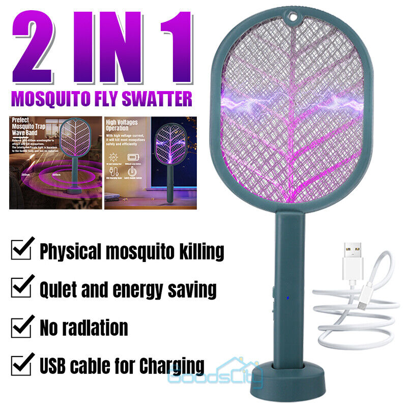 ny håndholdt USB oppladbar myggfluesmekker Bug Insect Zapper Killer Racket