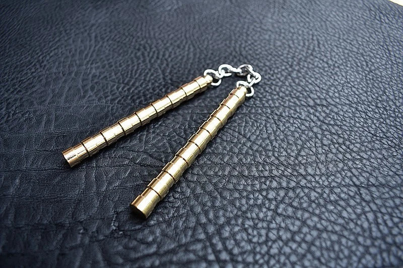 Brass Begleri Fidget Nunchakus Finger Skill Exercise Paracord Worry Bead Toys 07FC0E-D4 - KOEEK