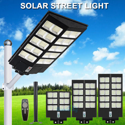 new 990000000000LM 1000W Watts Commercial Solar Street Light Parking Lot Road Lamp