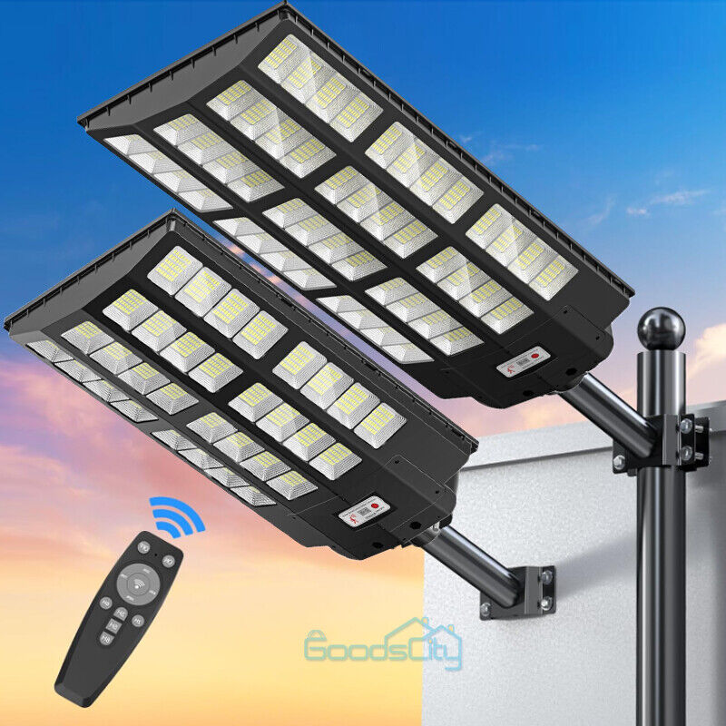 ny 1500W Solar Lights Bevegelsessensor Utendørs Vanntett Garden Yard Wall Street Lamp