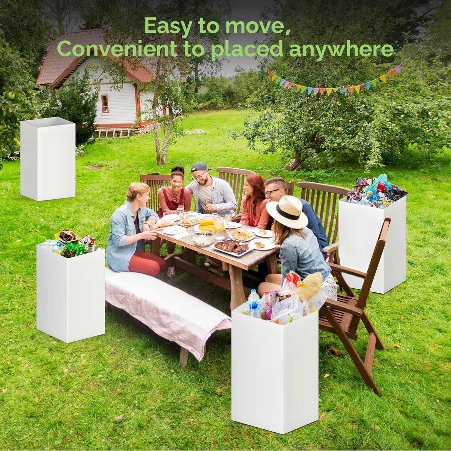 4-pack extra-large disposable trash cans,reusable portable trash cans,30 gallons 07FC0E-D4 - KOEEK
