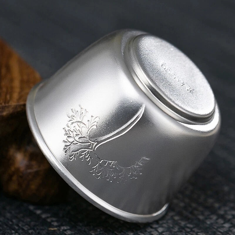 Pure Silver Master Cup 999 Sterling Silver Marked Tea Cup Health Care Chinese 07FC0E-D4 - KOEEK