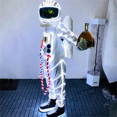 LED Astronaut Costume Suit Illuminated Party Glow Light Cloth Performance Helmet 07FC0E-D4 - KOEEK