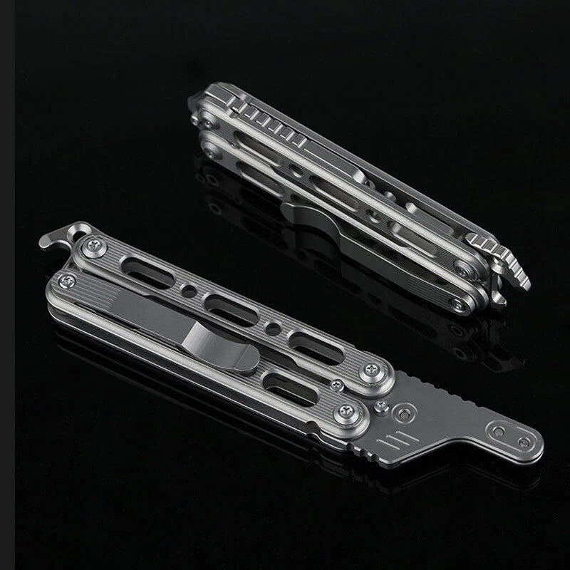 Outdoor Titanium Pocket Folded Comb Replaceable Blade Portable Practice EDC Tool EDC - KOEEK