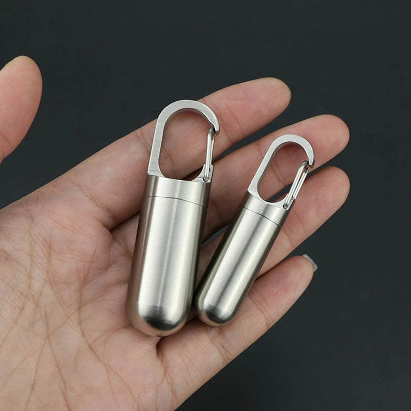 Outdoor Survival  Waterproof Pill Case Key Chain Capsule Seal Container Box 07FC0E-D4 - KOEEK